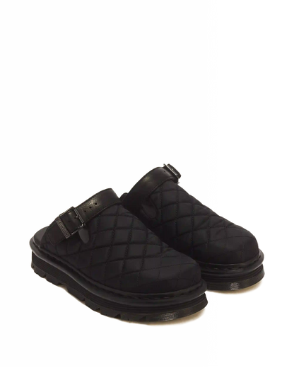 Zebzag Quilted Canvas Platform Mules