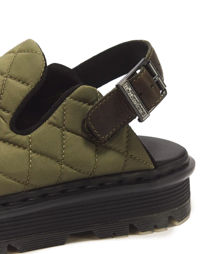 Zebzag Quilted Canvas Platform Mules