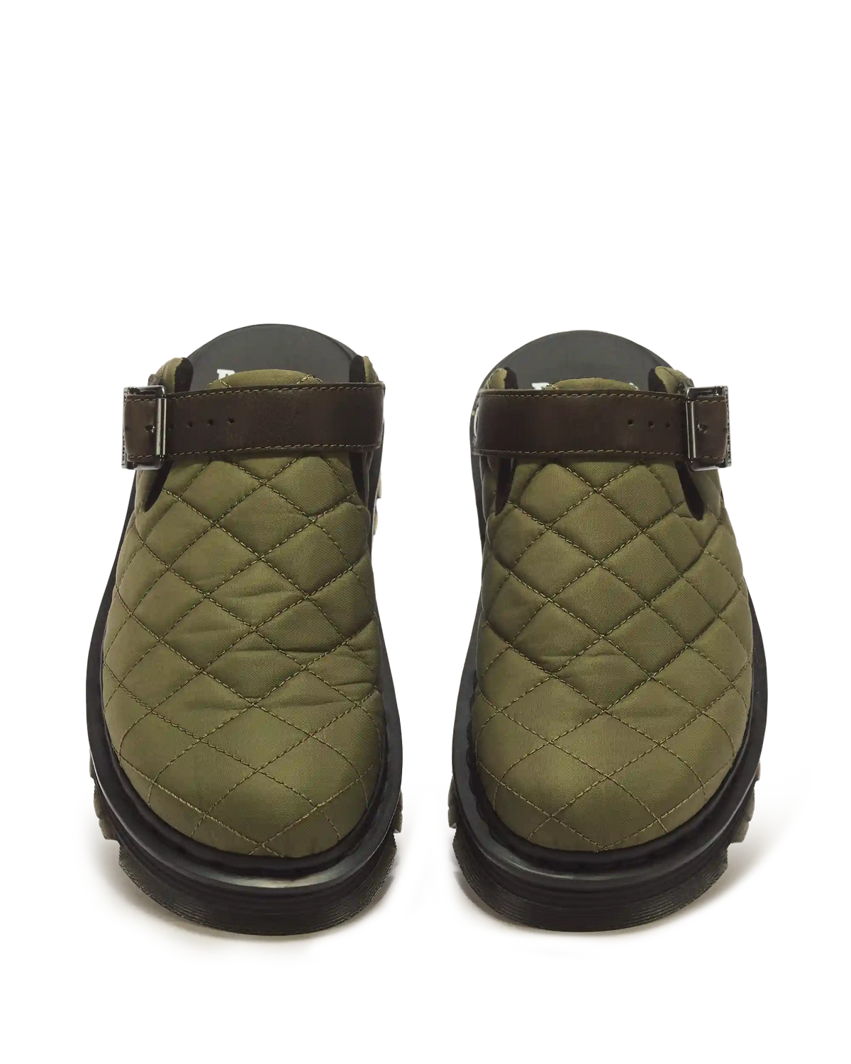 Zebzag Quilted Canvas Platform Mules
