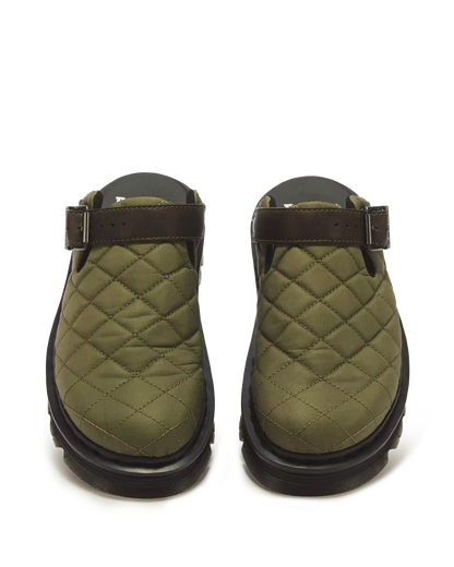 Zebzag Quilted Canvas Platform Mules