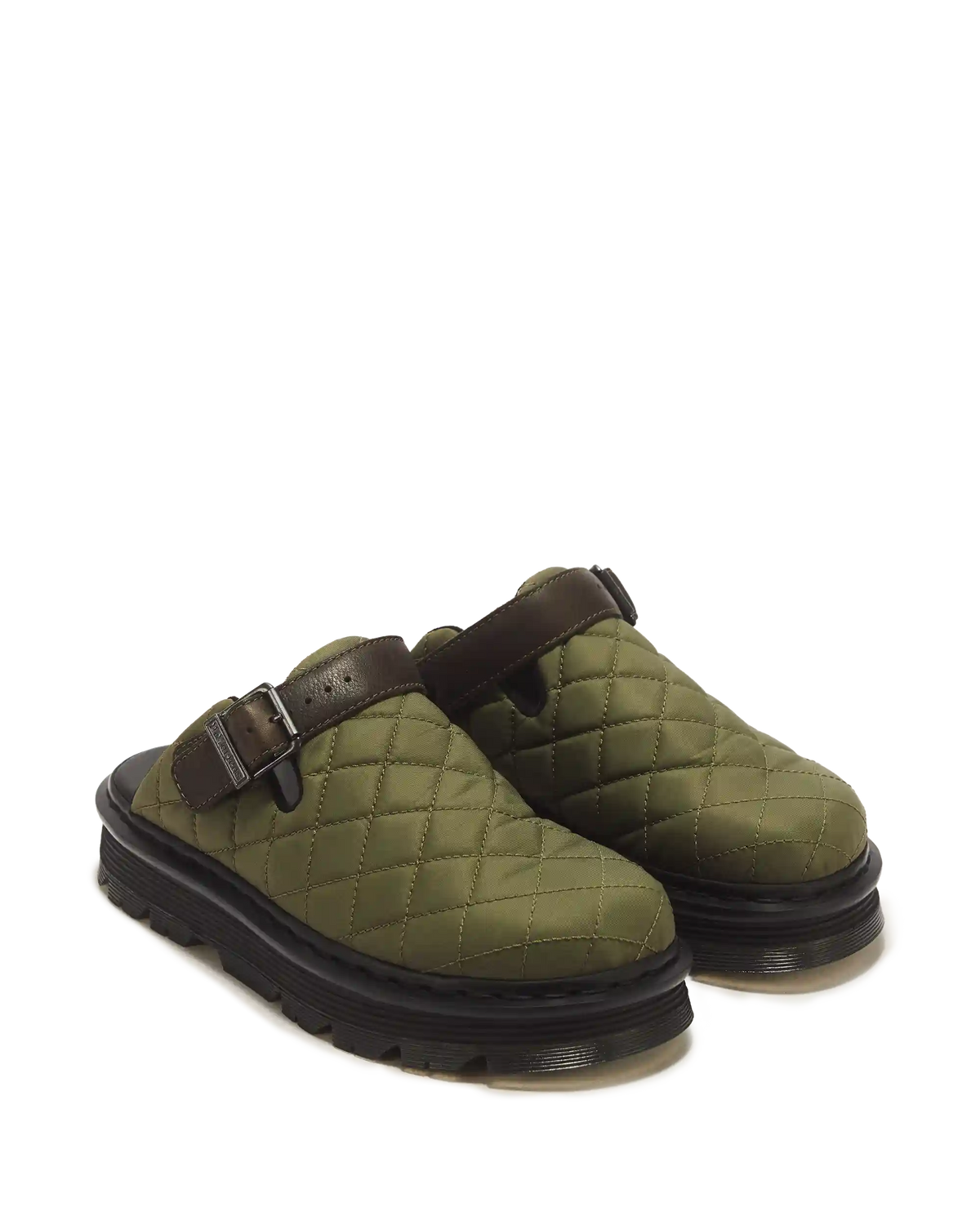 Zebzag Quilted Canvas Platform Mules