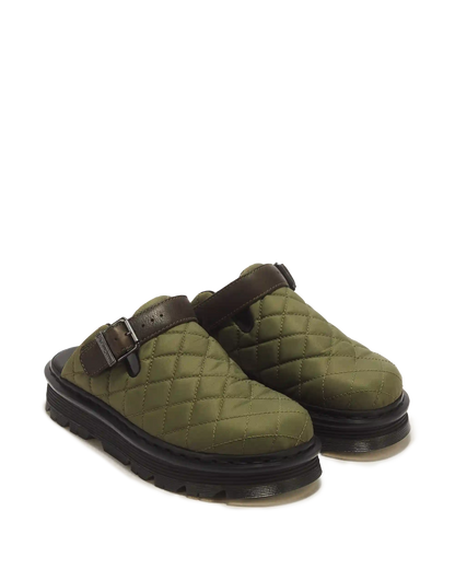Zebzag Quilted Canvas Platform Mules