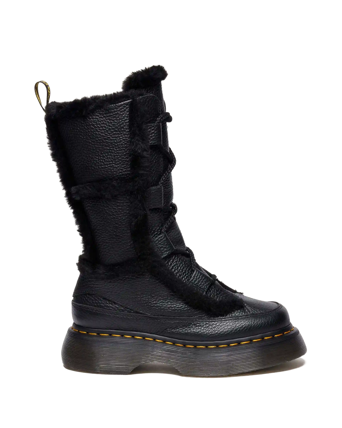 Buzz Lace Up Faux Fur Lined Grizzly Leather Boots
