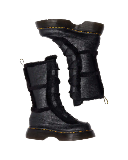 Buzz Lace Up Faux Fur Lined Grizzly Leather Boots