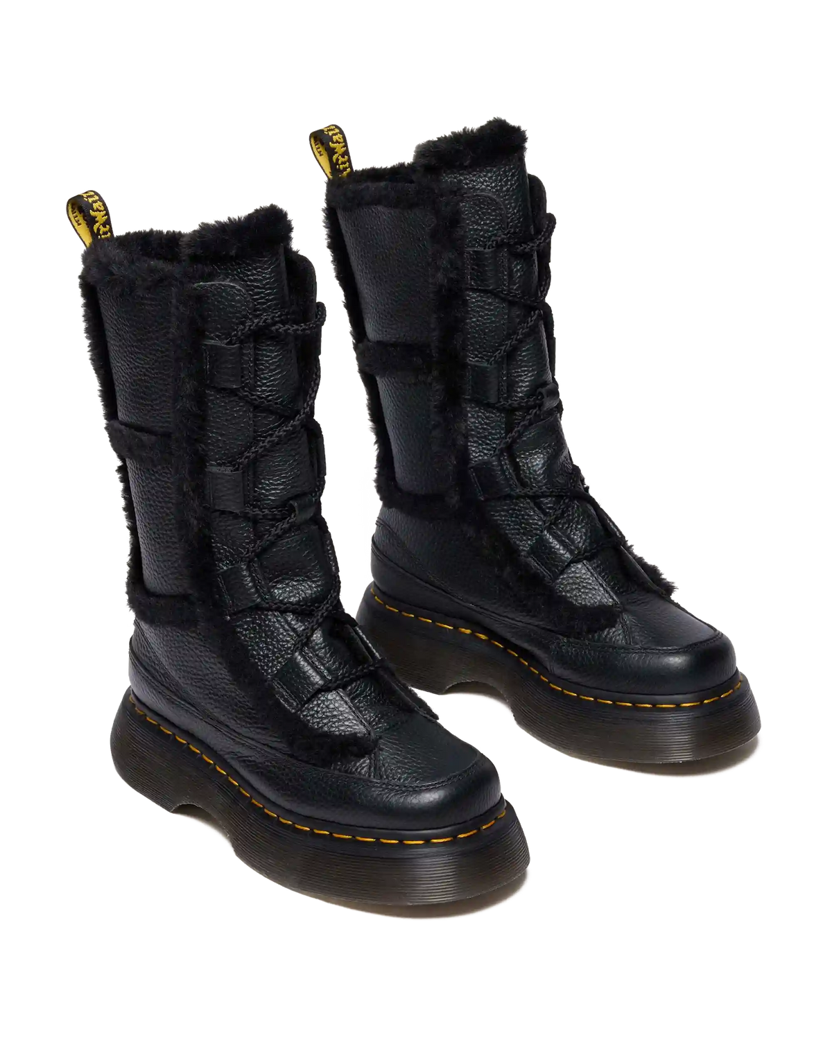 Buzz Lace Up Faux Fur Lined Grizzly Leather Boots