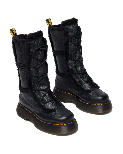 Buzz Lace Up Faux Fur Lined Grizzly Leather Boots