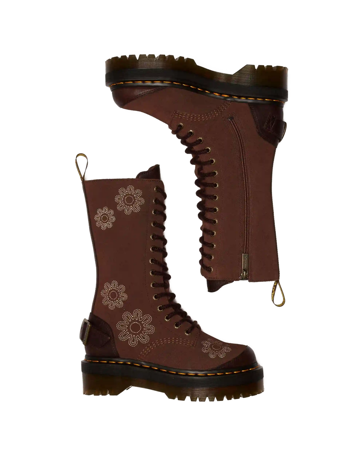 1B99 Dunnet Flower suede platform boots