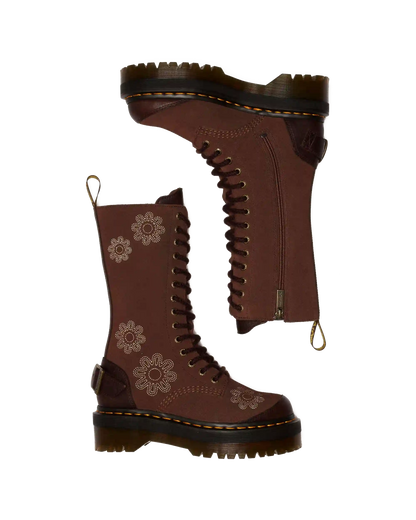 1B99 Dunnet Flower suede platform boots