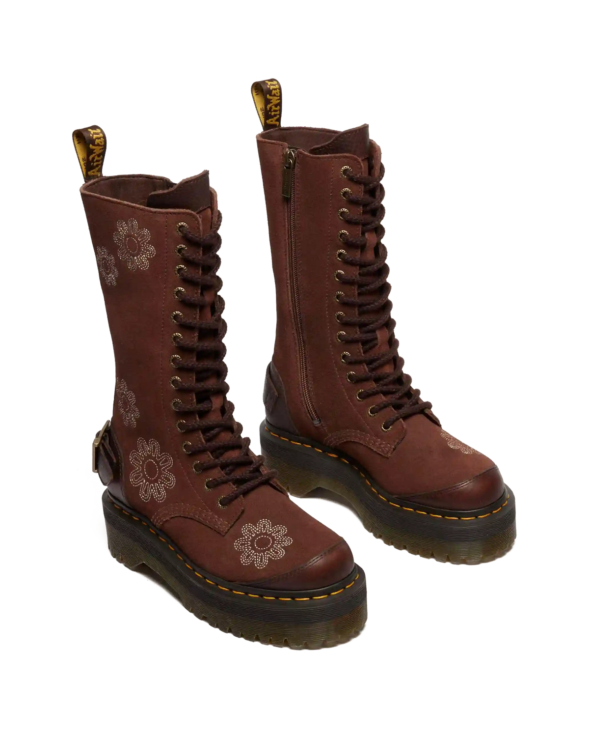 1B99 Dunnet Flower suede platform boots