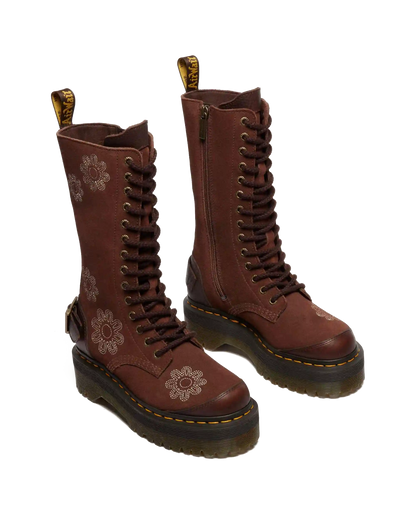 1B99 Dunnet Flower suede platform boots