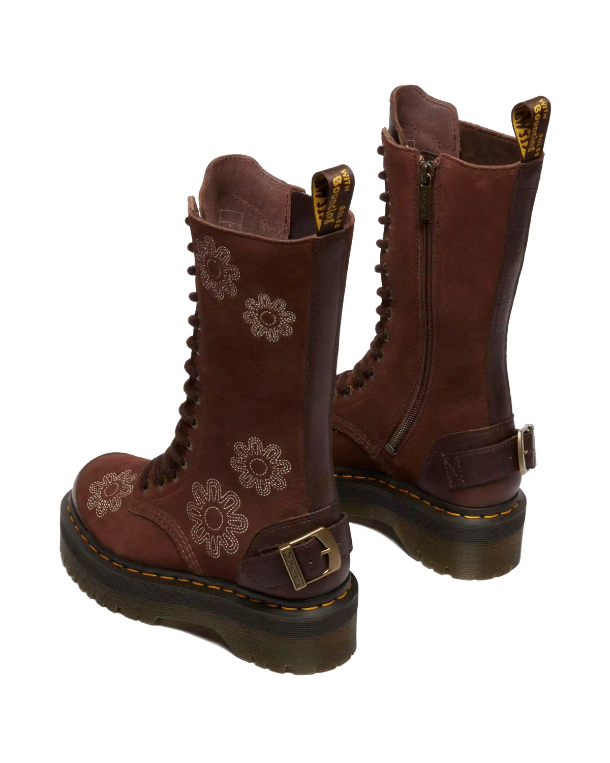 1B99 Dunnet Flower suede platform boots