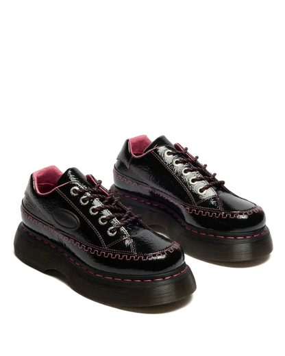 Buzz 5-Eye Distressed Patent Leather Shoes