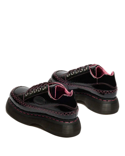 Buzz 5-Eye Distressed Patent Leather Shoes