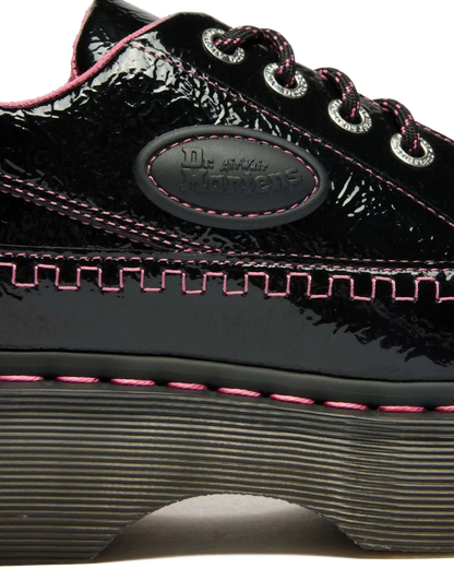 Buzz 5-Eye Distressed Patent Leather Shoes
