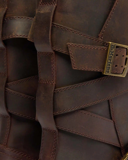 Anistone Two Strap Crazy Horse Leather Biker Boots