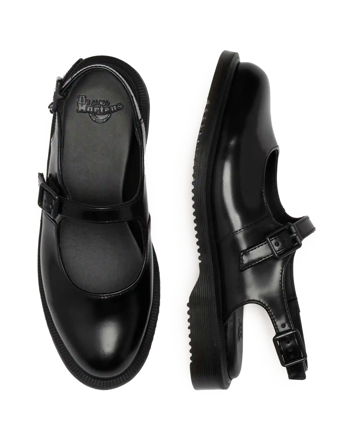 Madaline Mary Jane Smooth Leather Sling Back Shoes