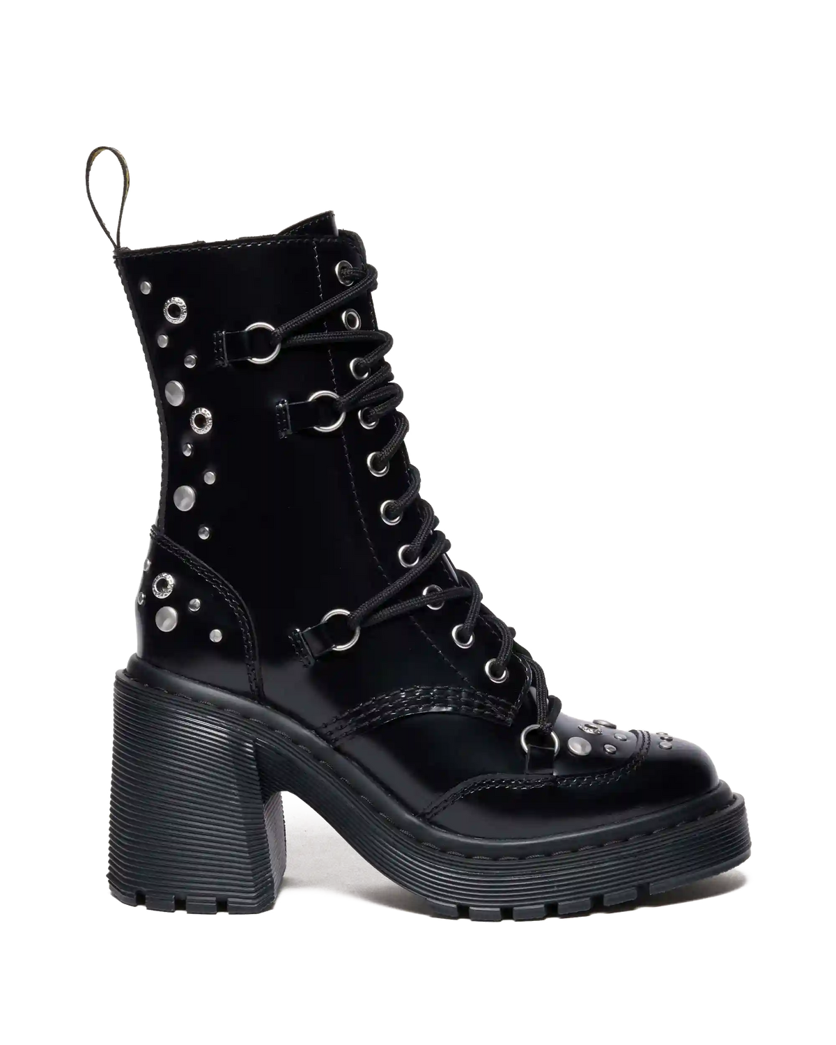 CHESNEY STUDDED BUTTERO LEATHER FLARE HEEL BOOTS