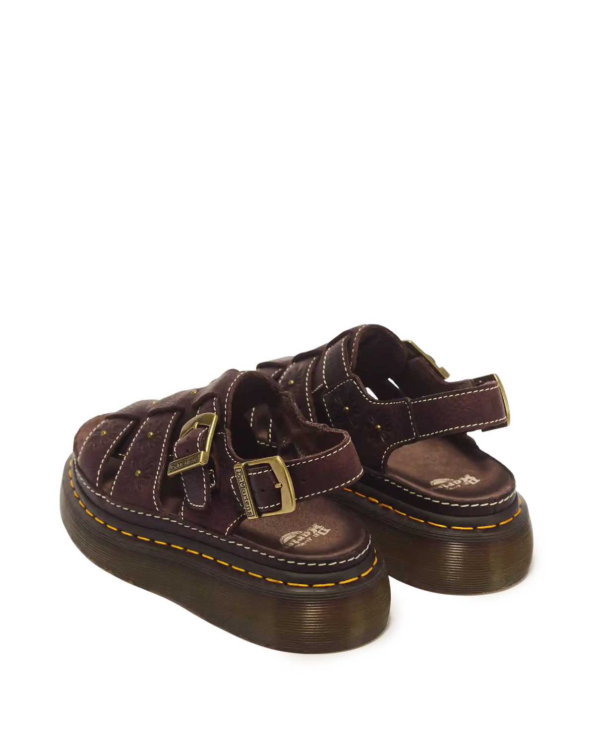 Wrenlie Open Toe Grizzly Leather Fisherman Platform Sandals