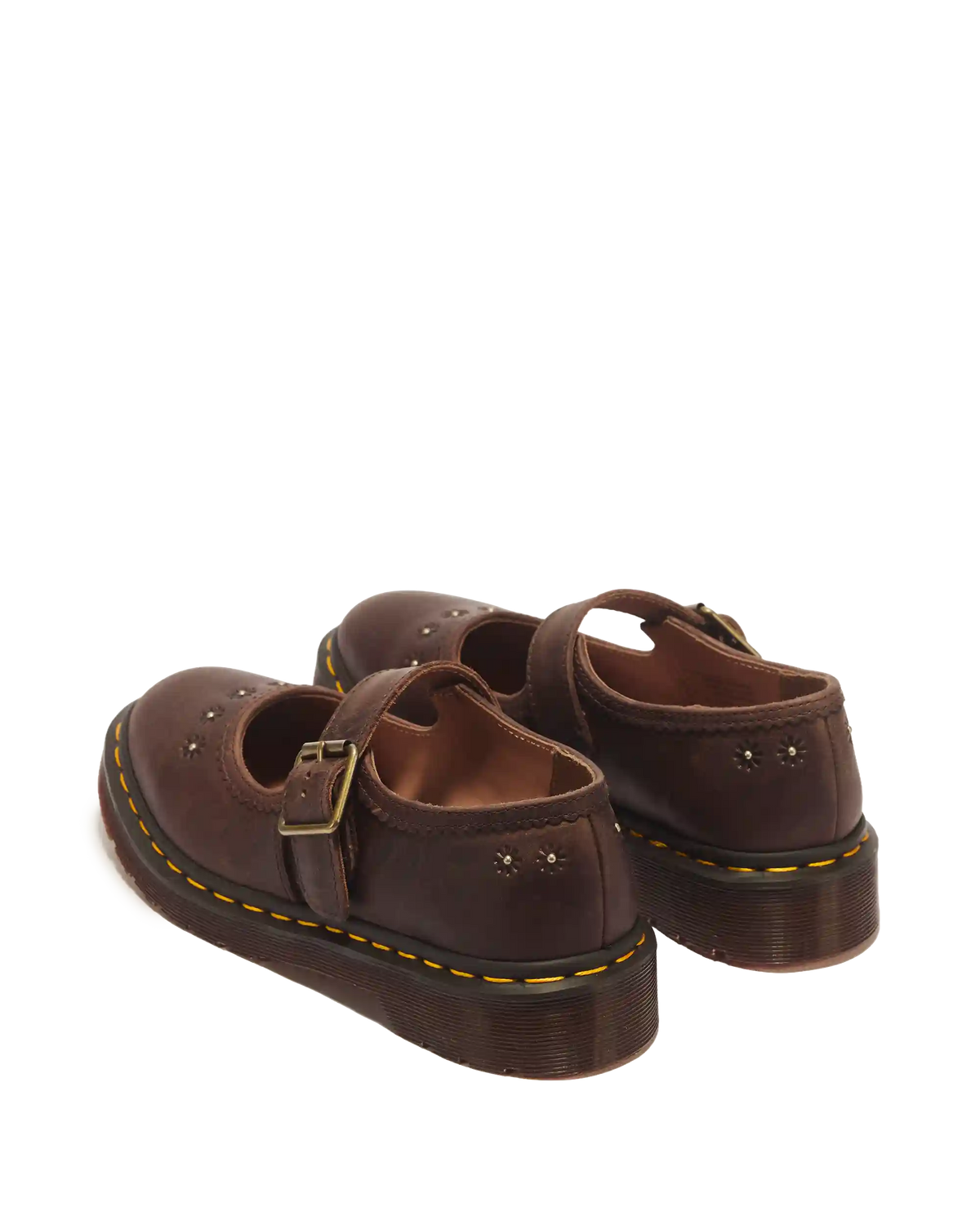Mary Jane Flower Crazy Horse Leather Shoes