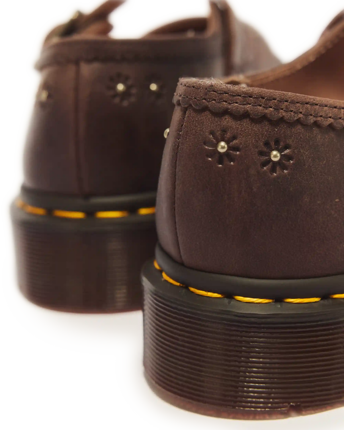 Mary Jane Flower Crazy Horse Leather Shoes