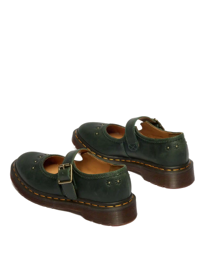 Mary Jane Flower Crazy Horse Leather Shoes