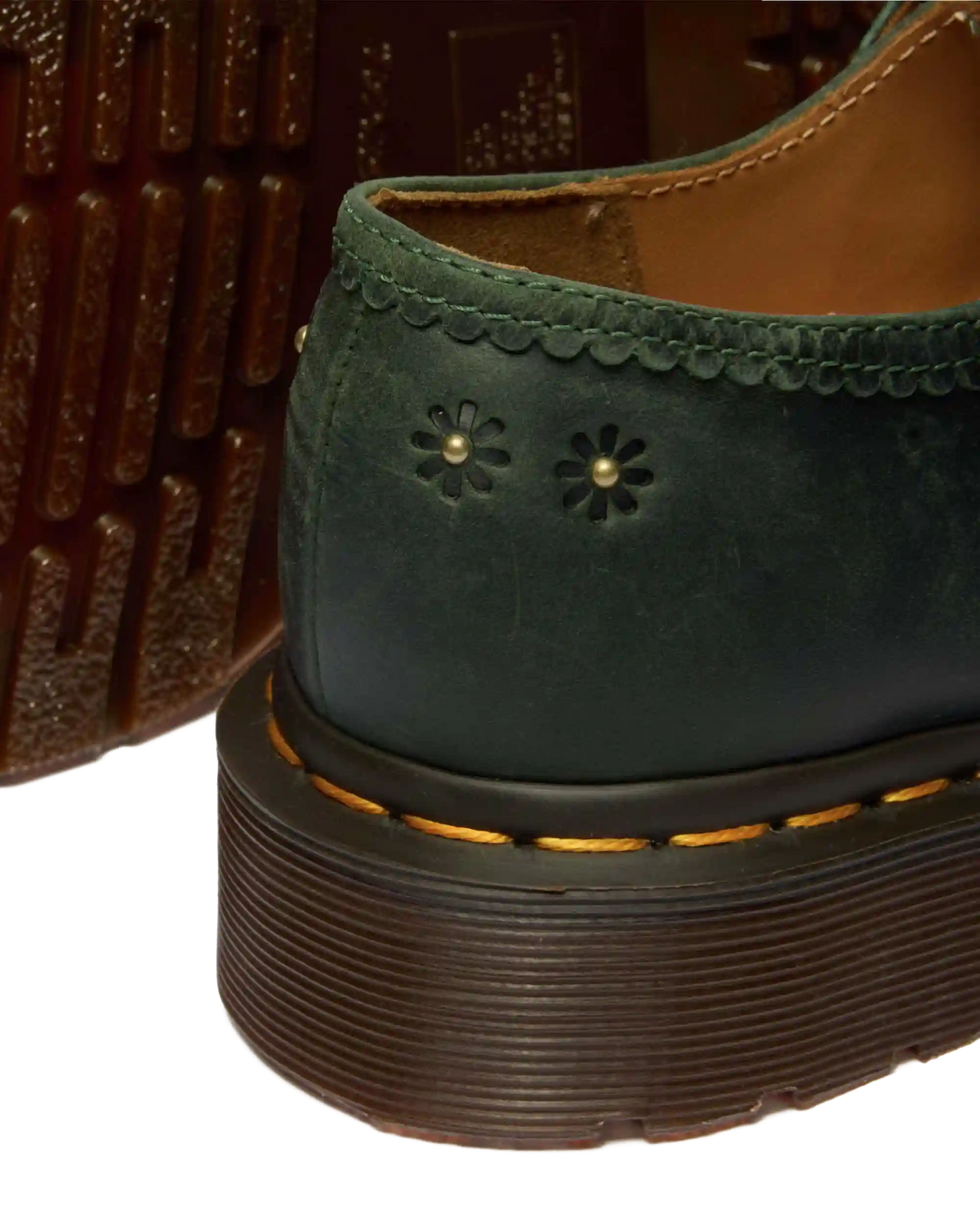 Mary Jane Flower Crazy Horse Leather Shoes