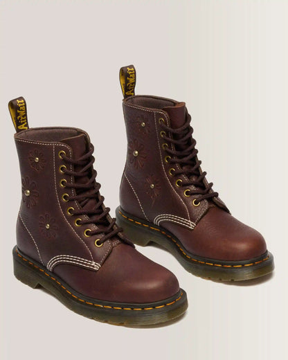 1460 Pascal Flower Grizzly Leather Boots
