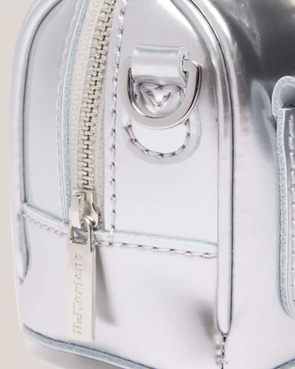 Mini Top Handle Bag Bag Silver Metallic Patent Lamper