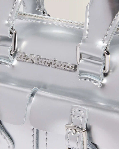 Mini Top Handle Bag Bag Silver Metallic Patent Lamper