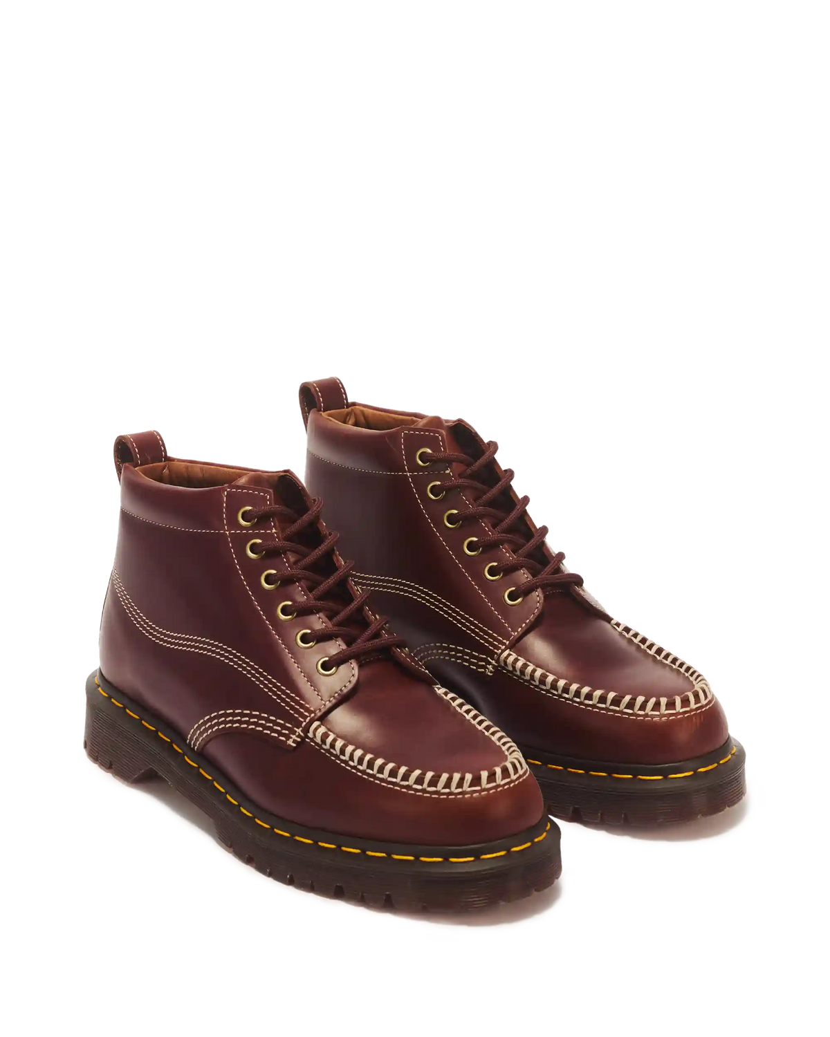LOWELL CHUKKA MOC TOE LEATHER ANKLE BOOTS