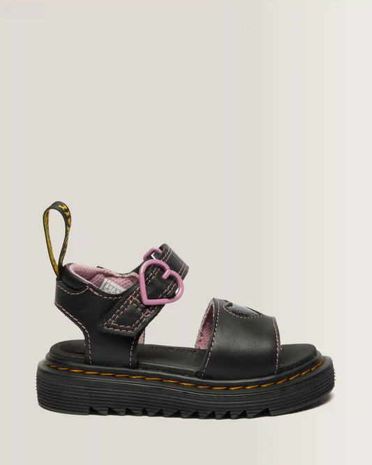 Toddler Marlowe II Glitter Heart Leather Strap Shoes