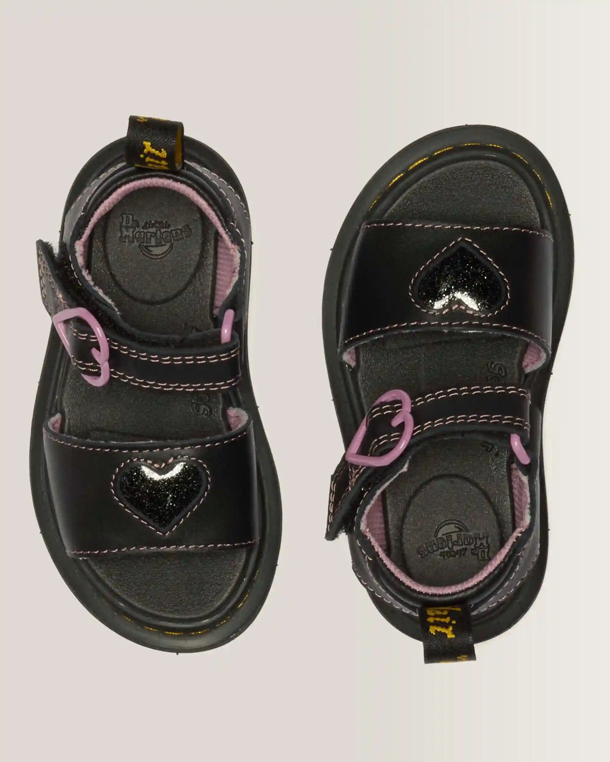 Toddler Marlowe II Glitter Heart Leather Strap Shoes