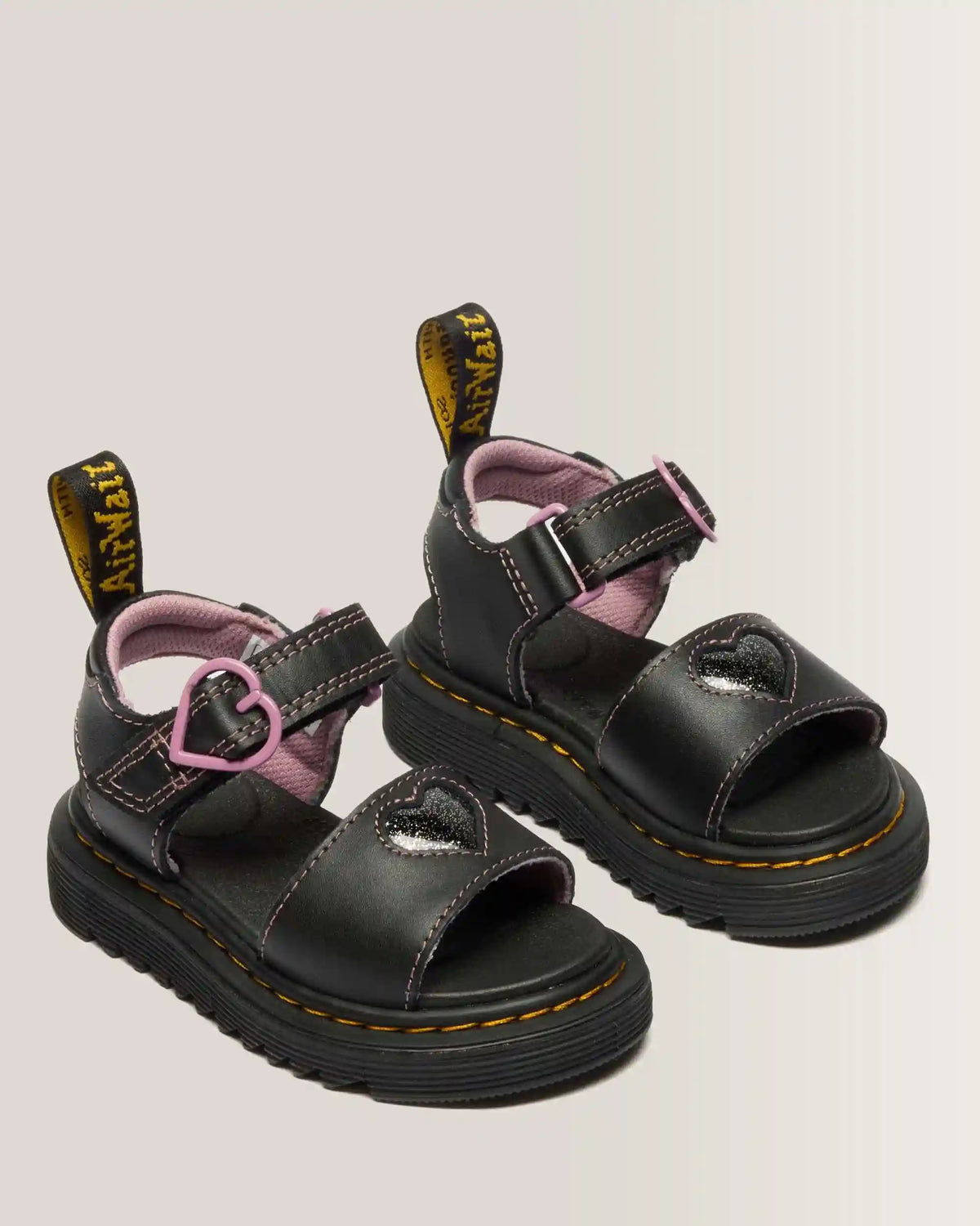 Toddler Marlowe II Glitter Heart Leather Strap Shoes