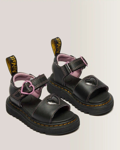 Toddler Marlowe II Glitter Heart Leather Strap Shoes