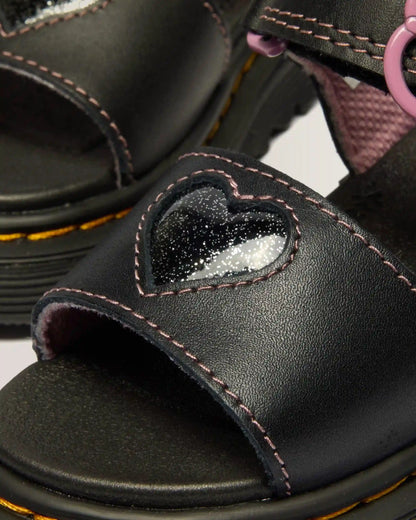 Toddler Marlowe II Glitter Heart Leather Strap Shoes