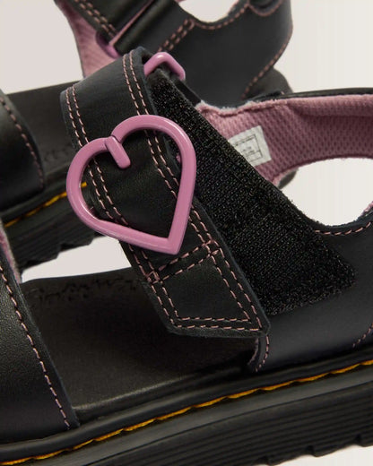 Junior Marlowe II Glitter Heart Leather Strap Shoes
