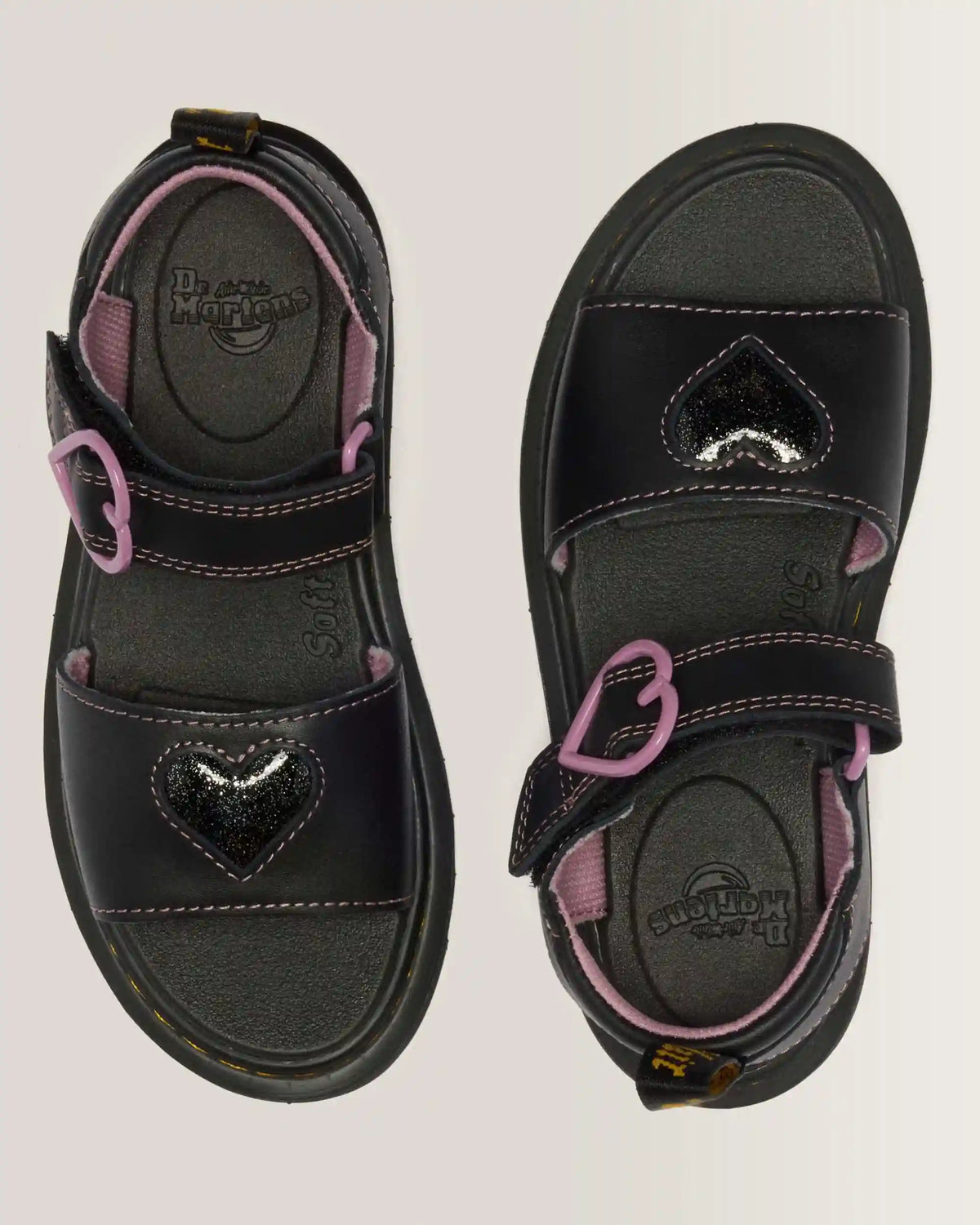 Junior Marlowe II Glitter Heart Leather Strap Shoes