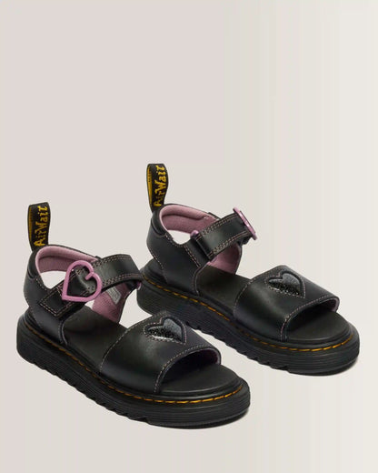 Junior Marlowe II Glitter Heart Leather Strap Shoes