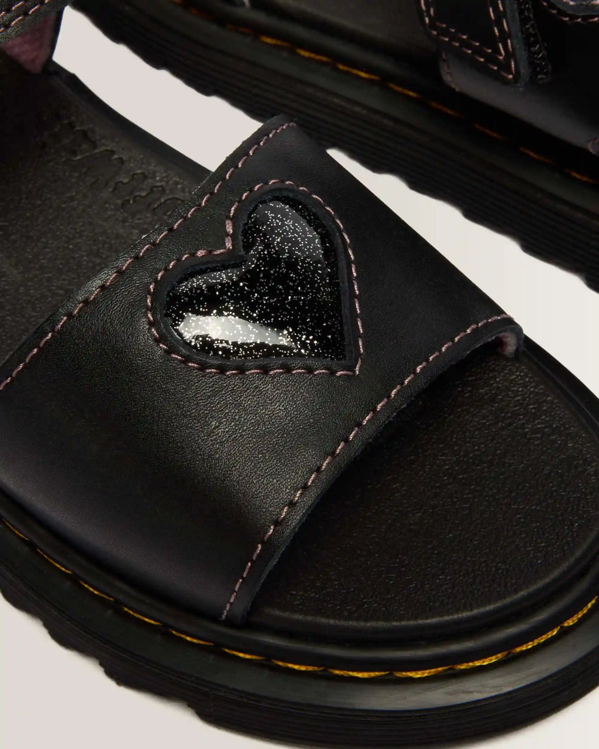 Junior Marlowe II Glitter Heart Leather Strap Shoes