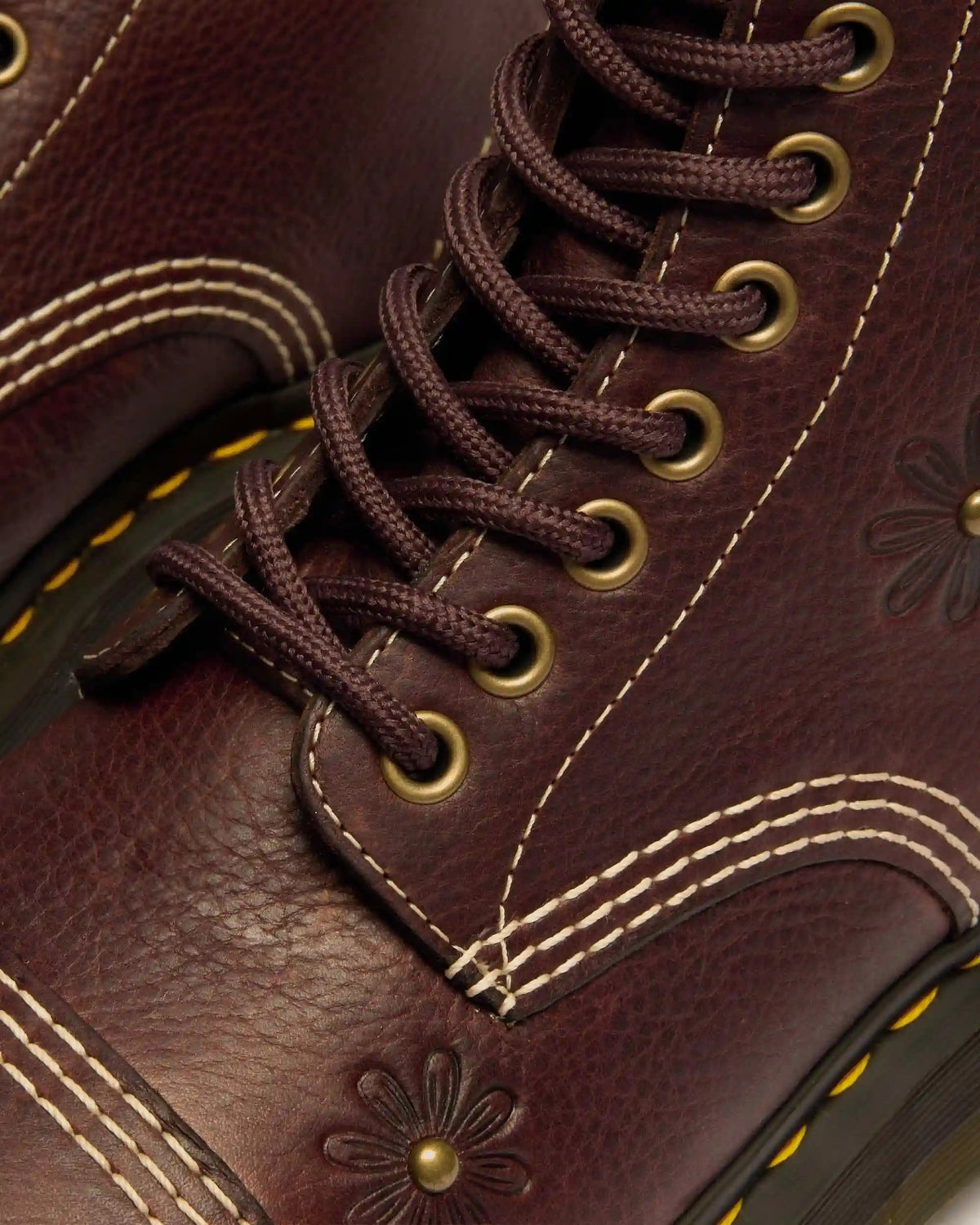 Sinclair Flower Grizzly Leather Platform Boots