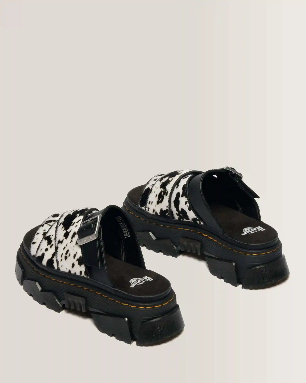 Mattison Slide Dalmatian Hair On Leather Sandals