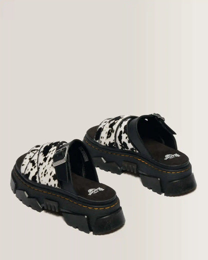 Mattison Slide Dalmatian Hair On Leather Sandals