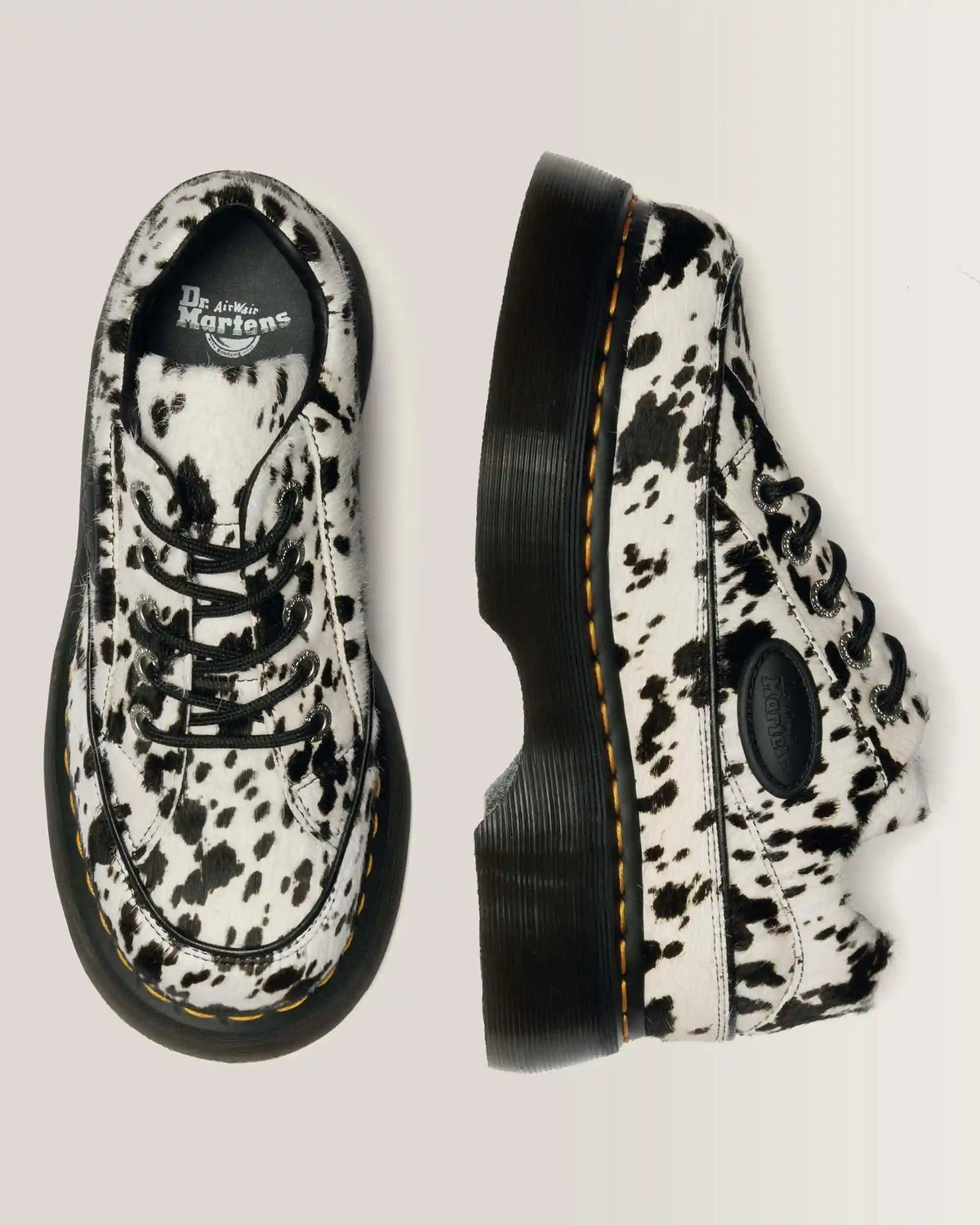 Buzz 5-Eye Dalmatian Hair On Leather Shoes