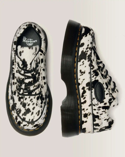 Buzz 5-Eye Dalmatian Hair On Leather Shoes