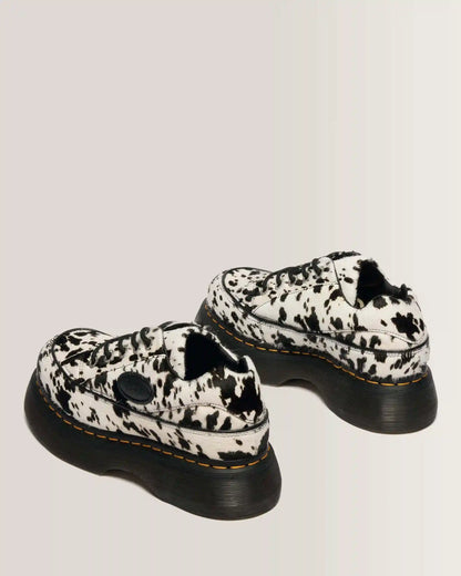 Buzz 5-Eye Dalmatian Hair On Leather Shoes