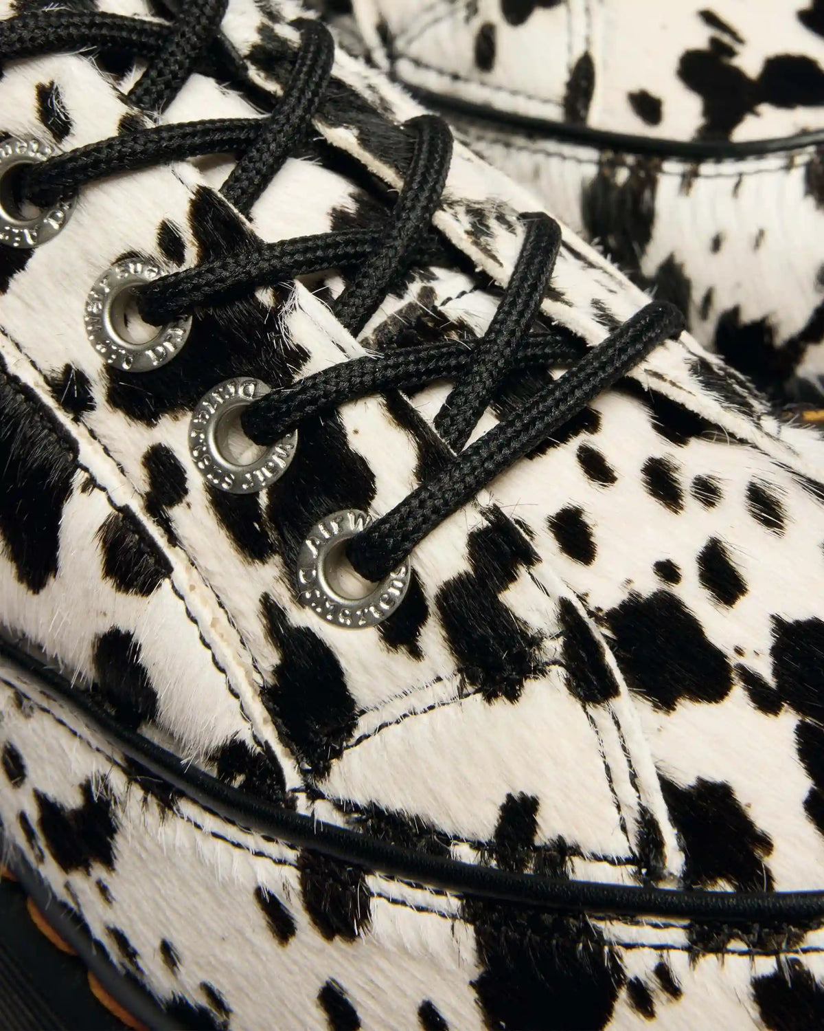 Buzz 5-Eye Dalmatian Hair On Leather Shoes