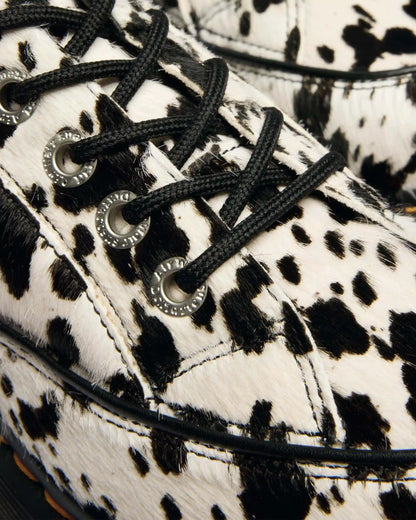 Buzz 5-Eye Dalmatian Hair On Leather Shoes