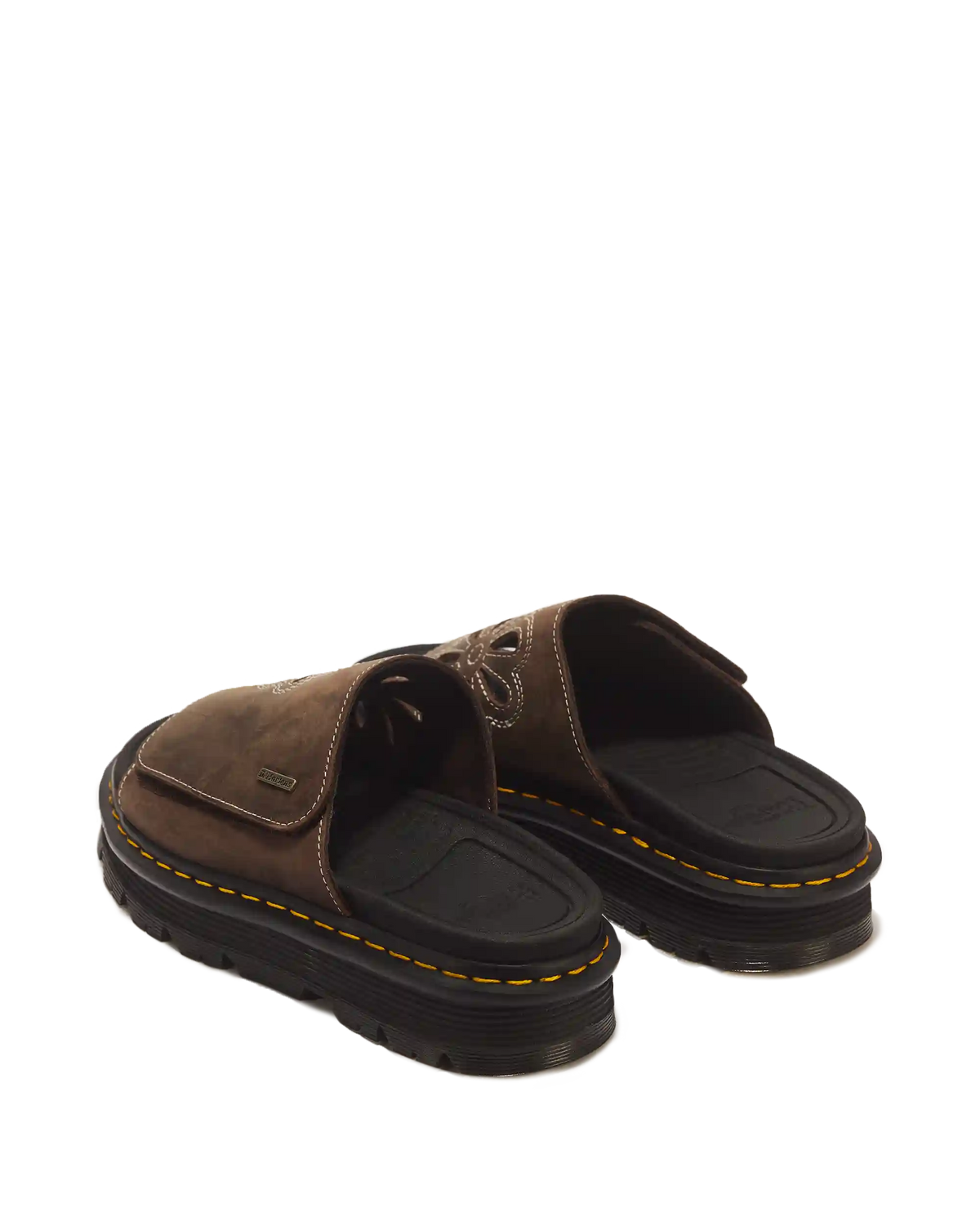 Zebzag Flower Crazy Horse Leather Slides
