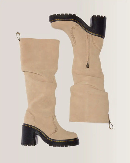 Kasey Suede Knee High Heeled Boots