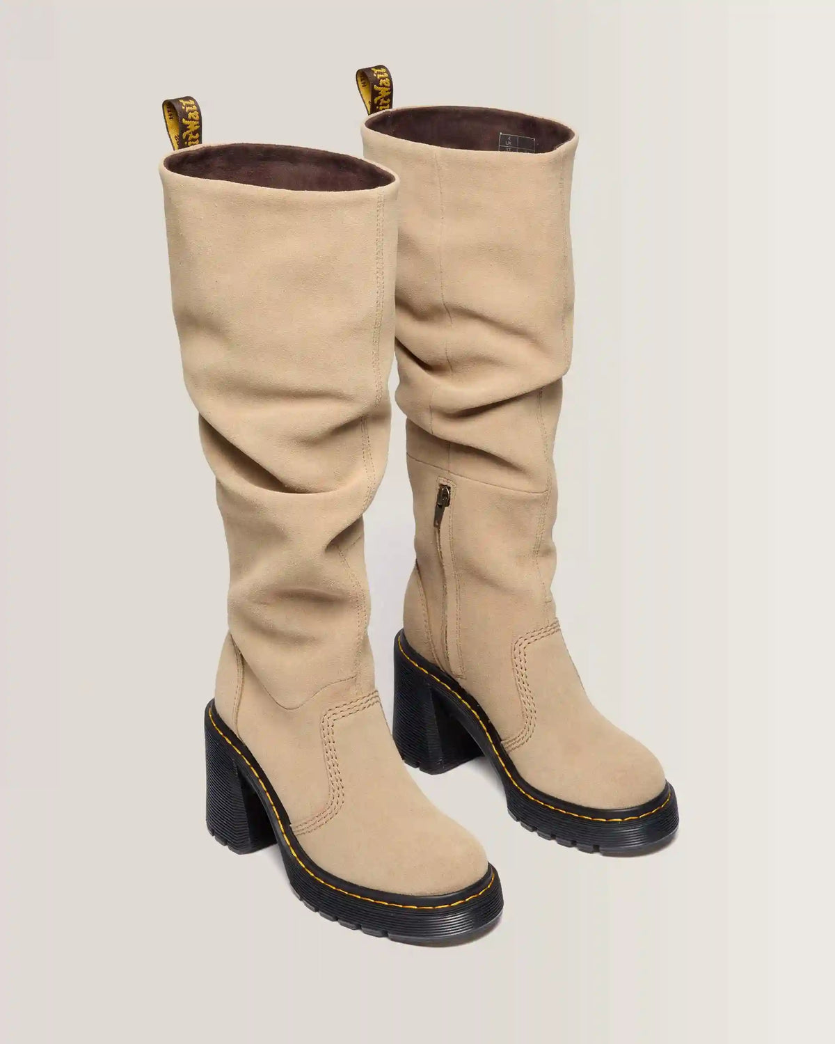 Kasey Suede Knee High Heeled Boots